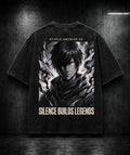 SILENCE BUILDS LEGENDS – Acid Wash Black Tee