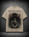 NO PEACE INSIDE – Acid Wash Oversized Tee