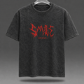 "Don't Be Sad" Distressed Smile Skull Graphic T-shirt