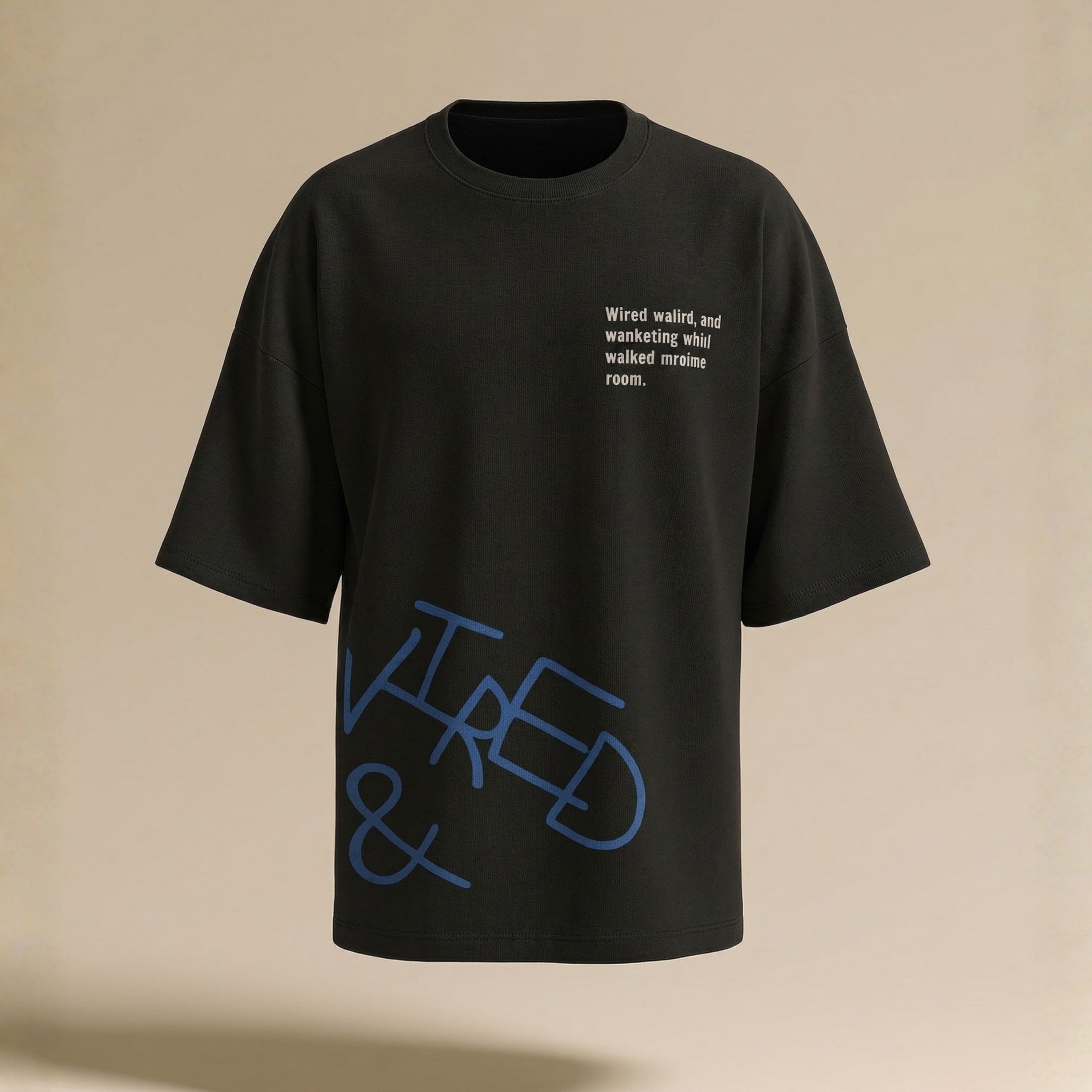 Wired & Weird Tee – 240 GSM 100% Cotton French Terry, Double Bio-Washed with Silicon Wash, Oversized Fit