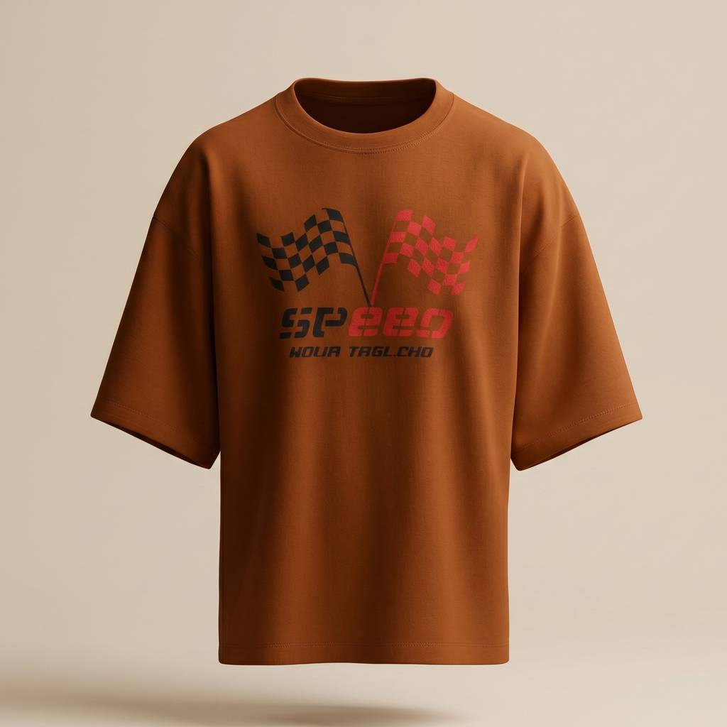 SPEED Graphic Racing Tee – Rust Brown