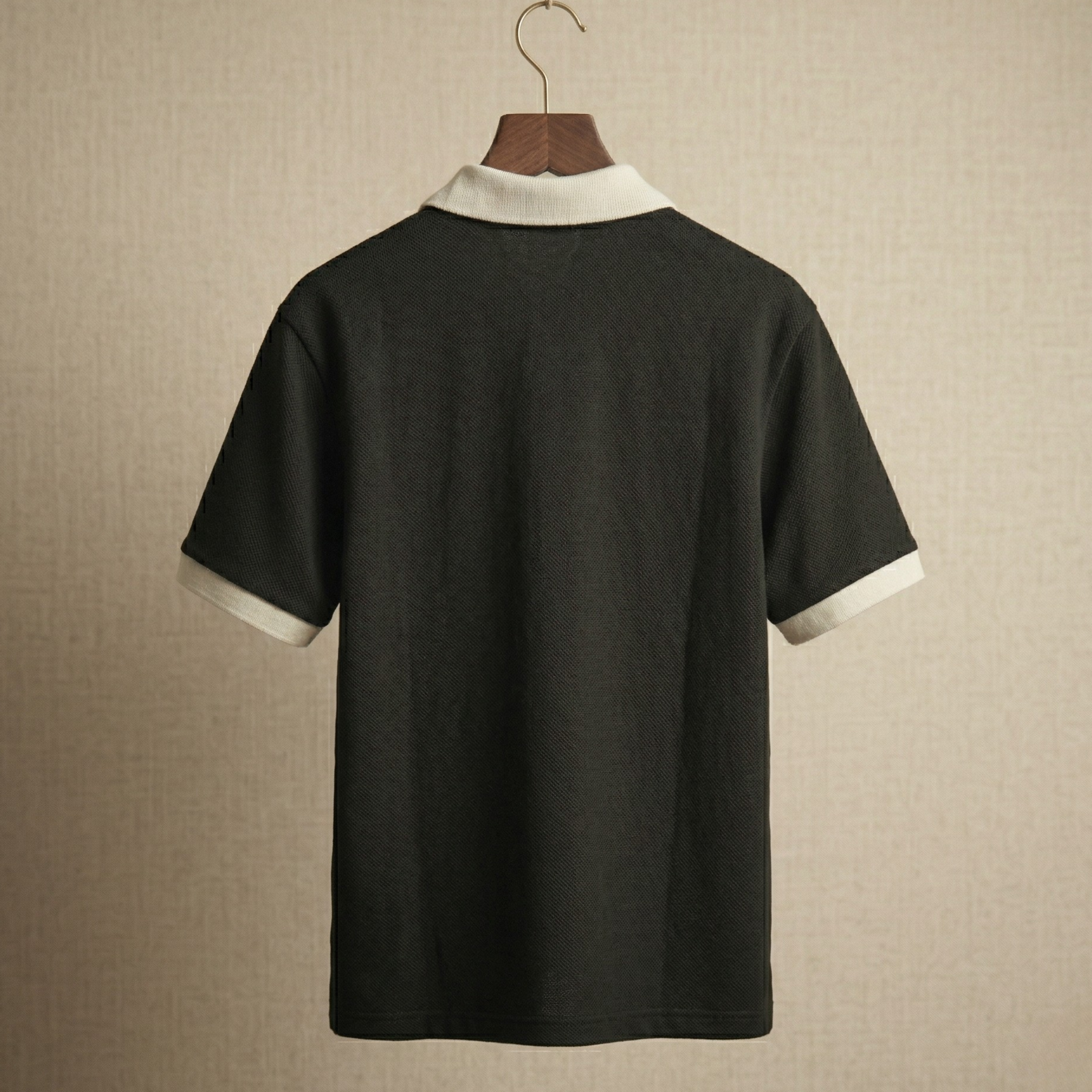 Vintage Club Polo Tee – Black & White