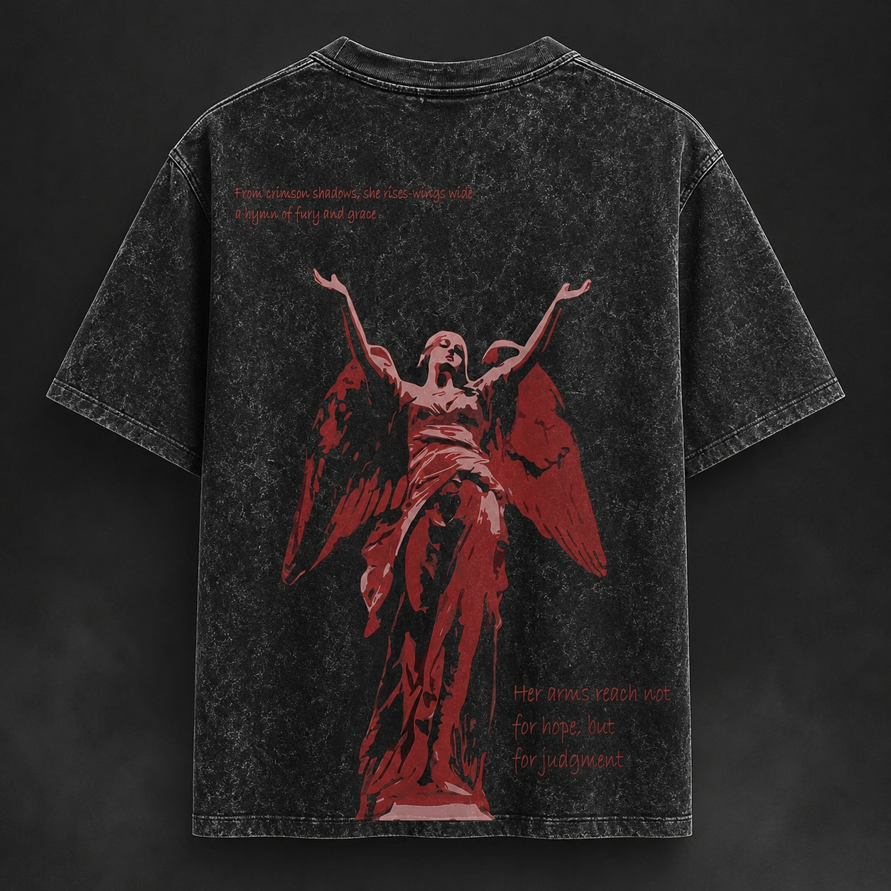 Crimson Guardian - Oversized Gothic Tee