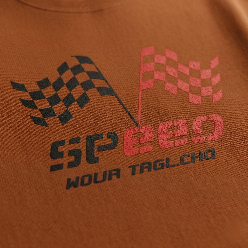 SPEED Graphic Racing Tee – Rust Brown