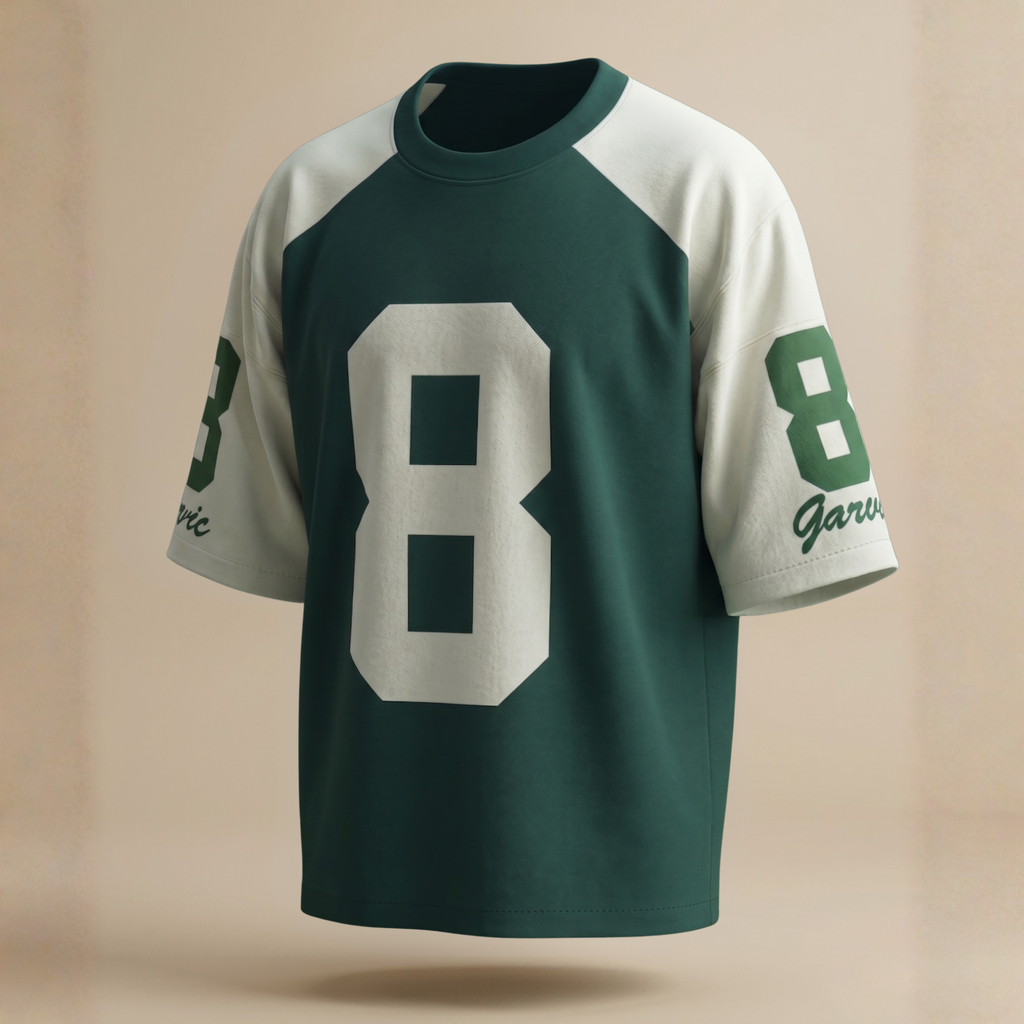 Classic 8 Varsity Jersey Tee – Green & White