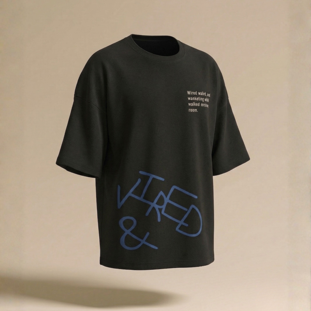 Wired & Weird Tee – 240 GSM 100% Cotton French Terry, Double Bio-Washed with Silicon Wash, Oversized Fit