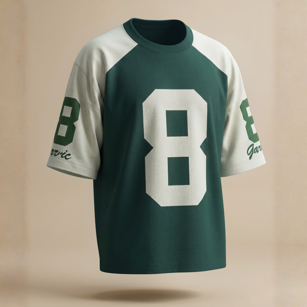 Classic 8 Varsity Jersey Tee – Green & White