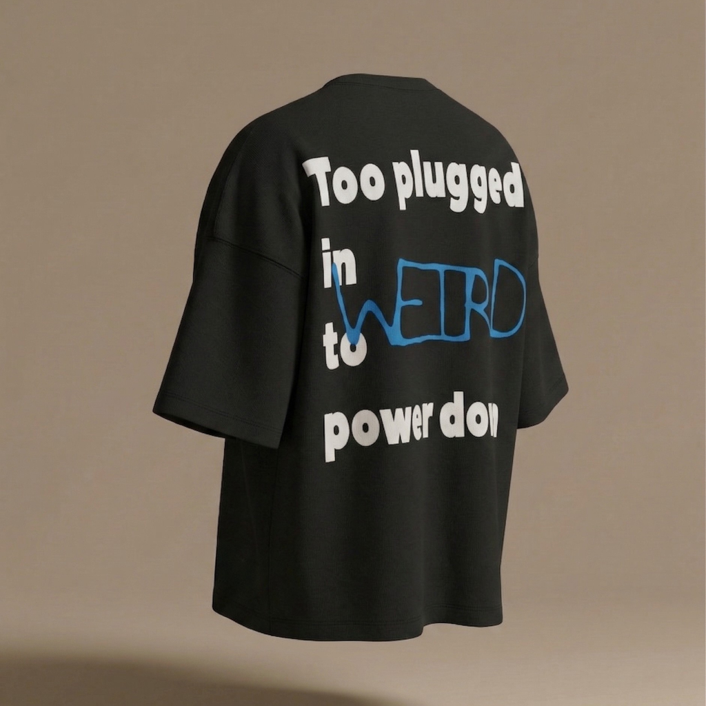 Wired & Weird Tee – 240 GSM 100% Cotton French Terry, Double Bio-Washed with Silicon Wash, Oversized Fit