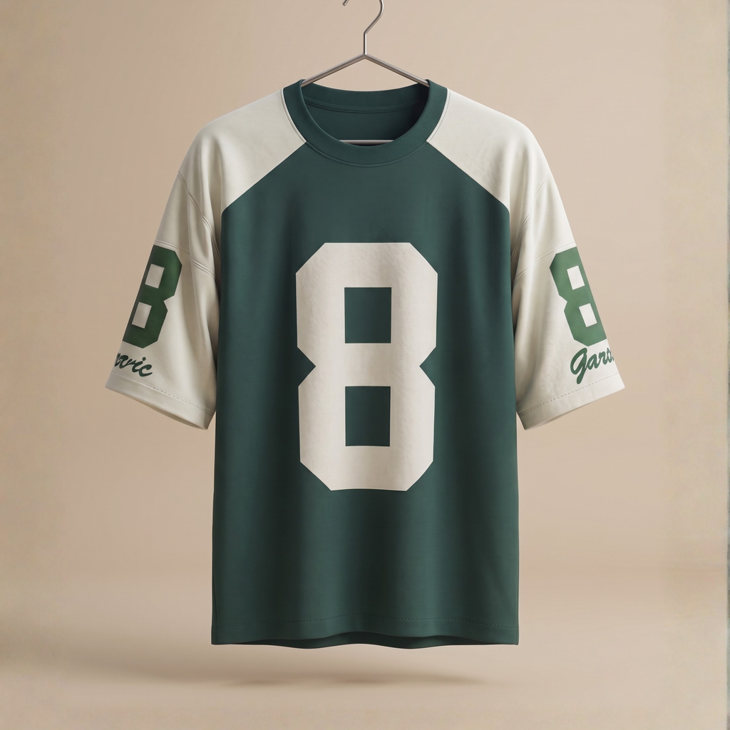 Classic 8 Varsity Jersey Tee – Green & White