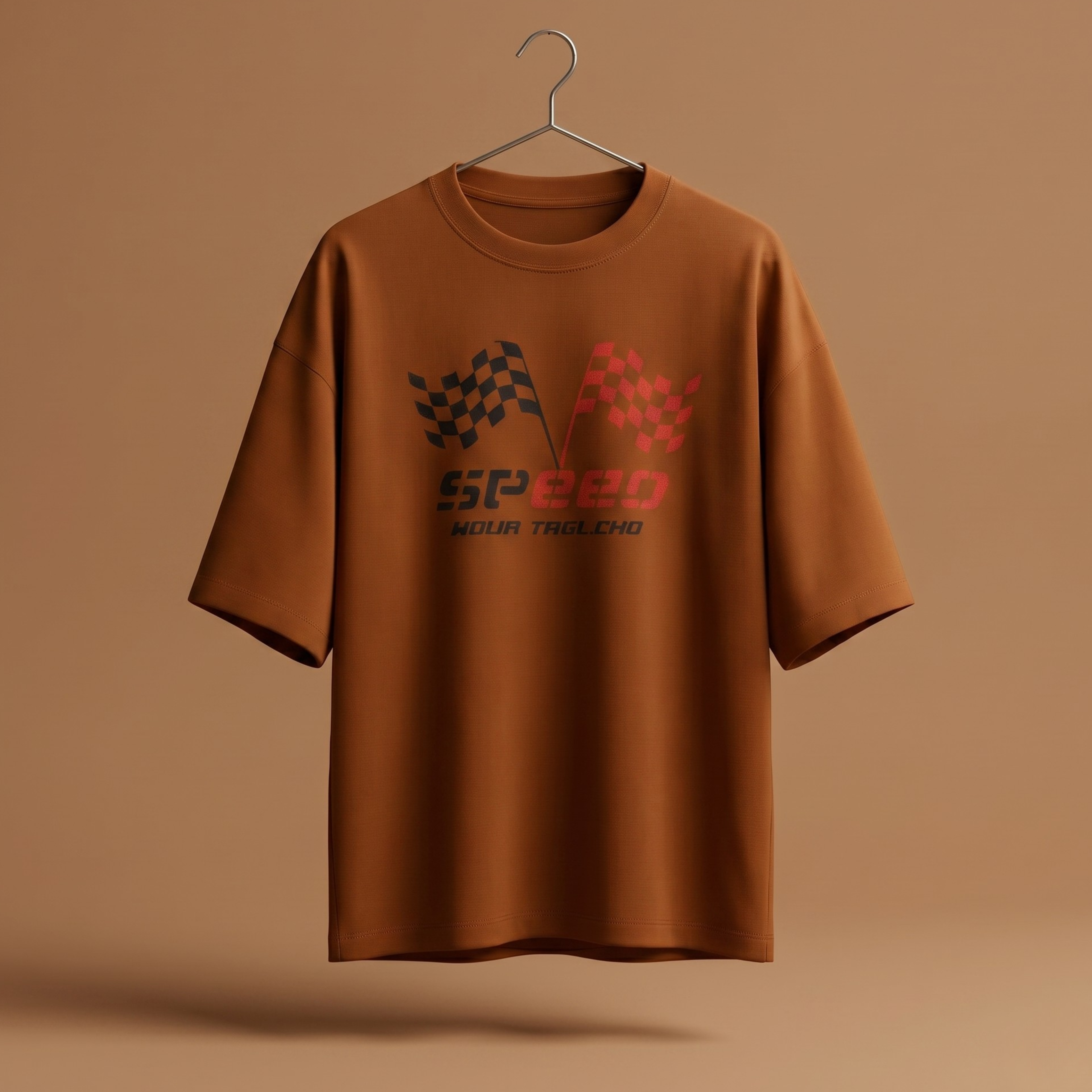 SPEED Graphic Racing Tee – Rust Brown