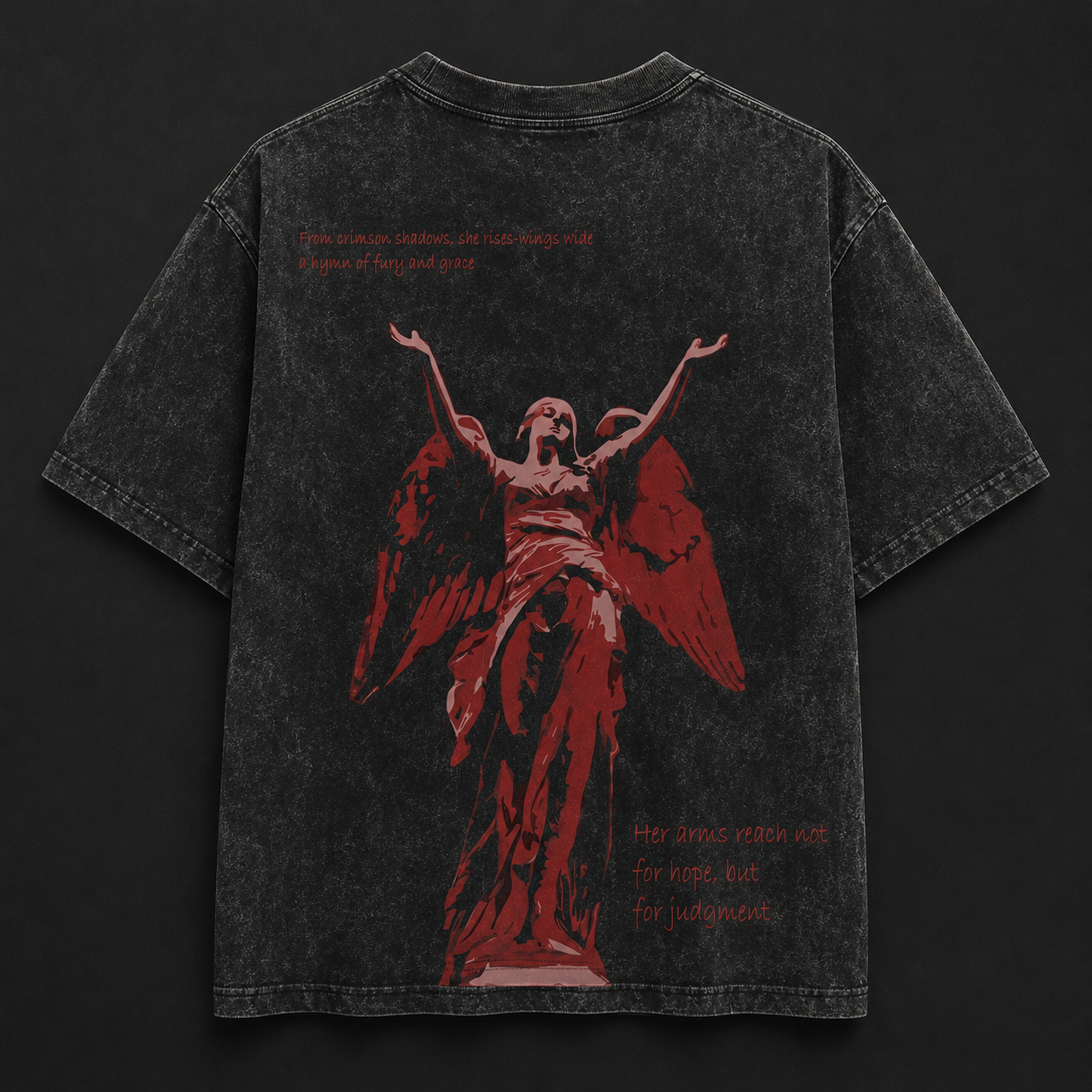 Crimson Guardian - Oversized Gothic Tee