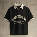 Vintage Club Polo Tee – Black & White