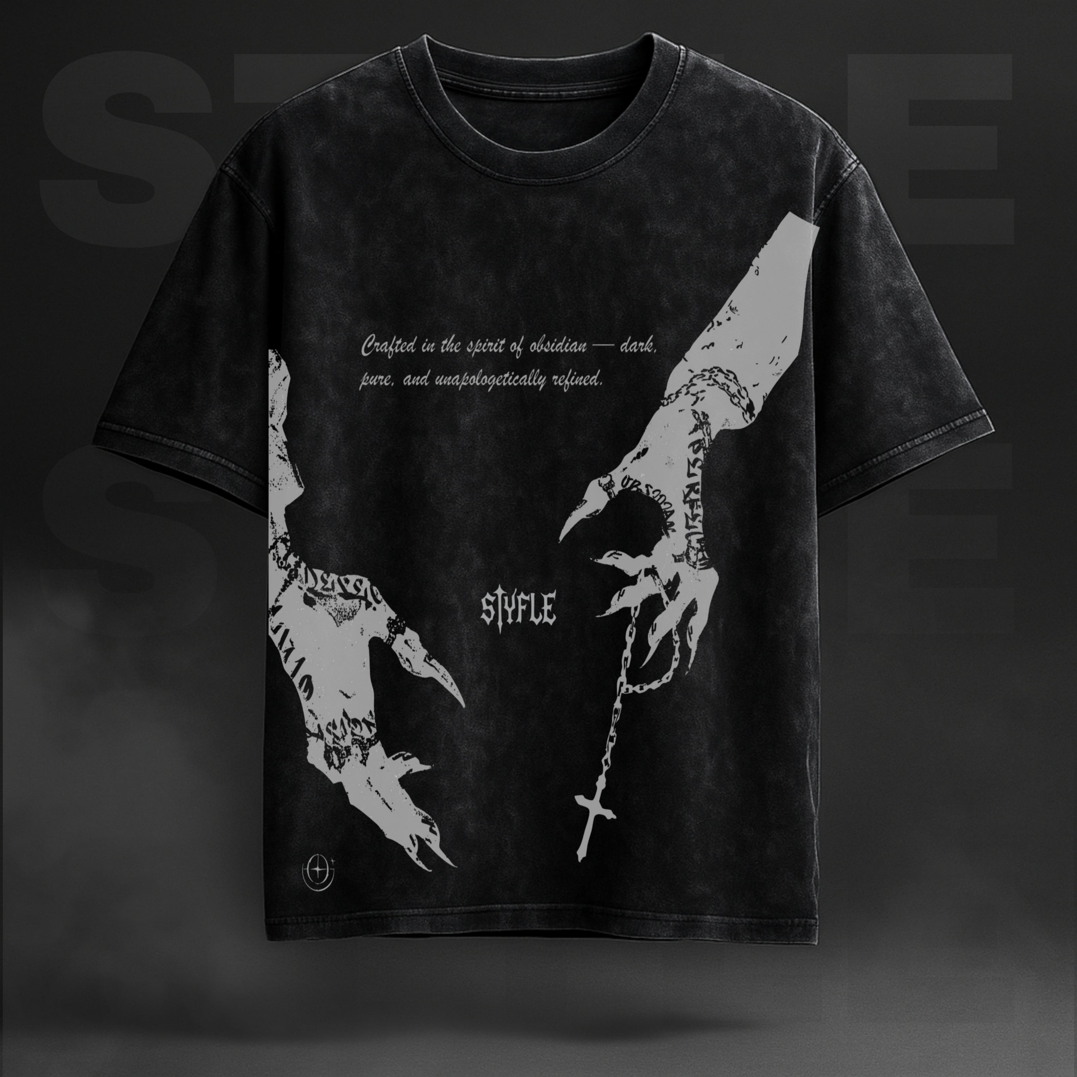 Obsidian Chains – Oversized Gothic Graphic Tee