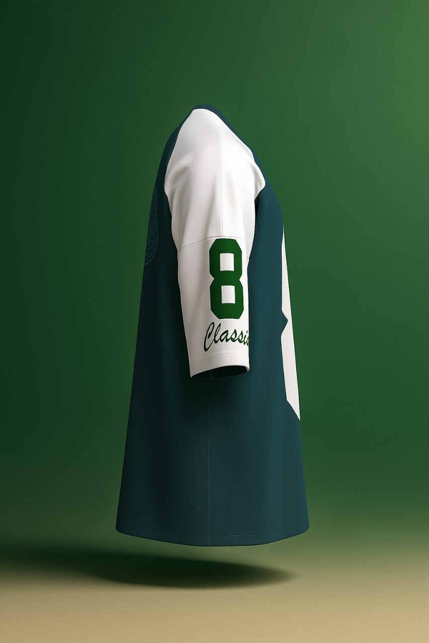 Classic 8 Varsity Jersey Tee – Green & White