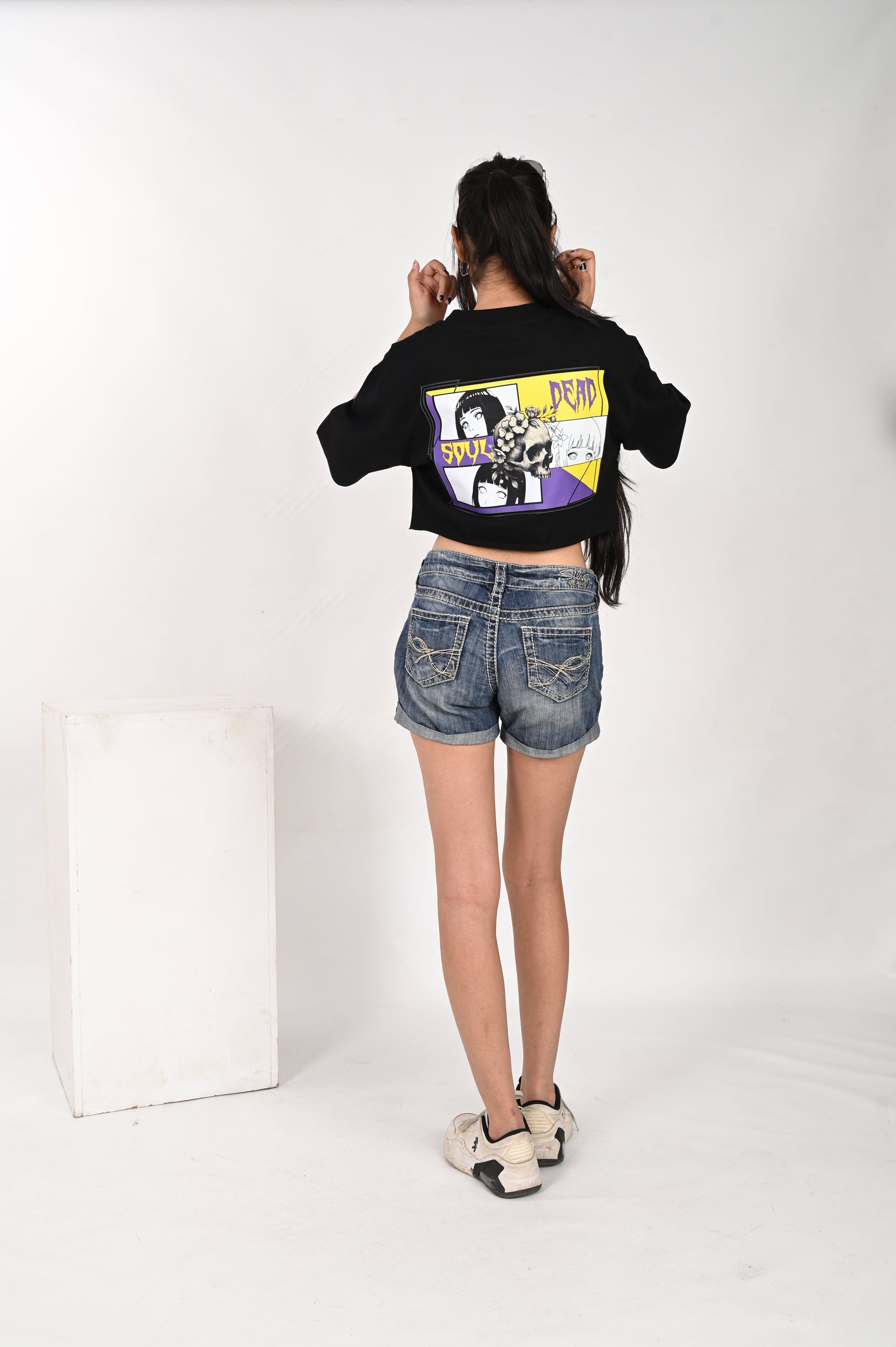 Soul Dead Anime Panel Crop Tee – Black