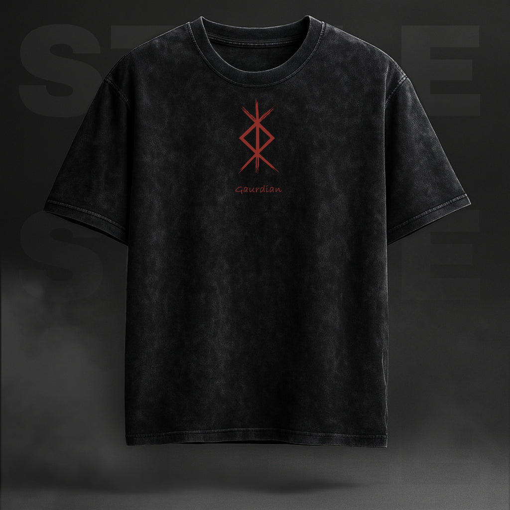 Crimson Guardian - Oversized Gothic Tee