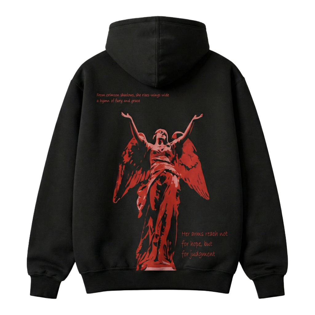 Crimson Guardian - Oversized Gothic Hoodie