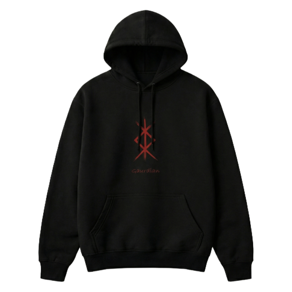 Crimson Guardian - Oversized Gothic Hoodie