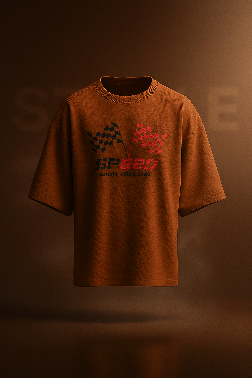 SPEED Graphic Racing Tee – Rust Brown