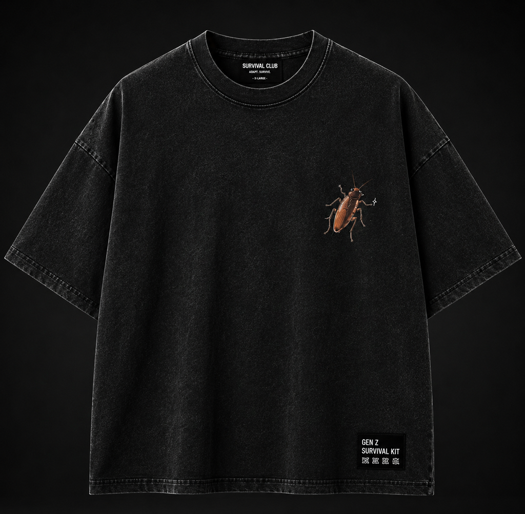 PROUD GEN Z Oversized Graphic T-Shirt - Survival Mode Edition