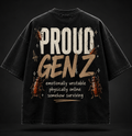 PROUD GEN Z Oversized Graphic T-Shirt - Survival Mode Edition